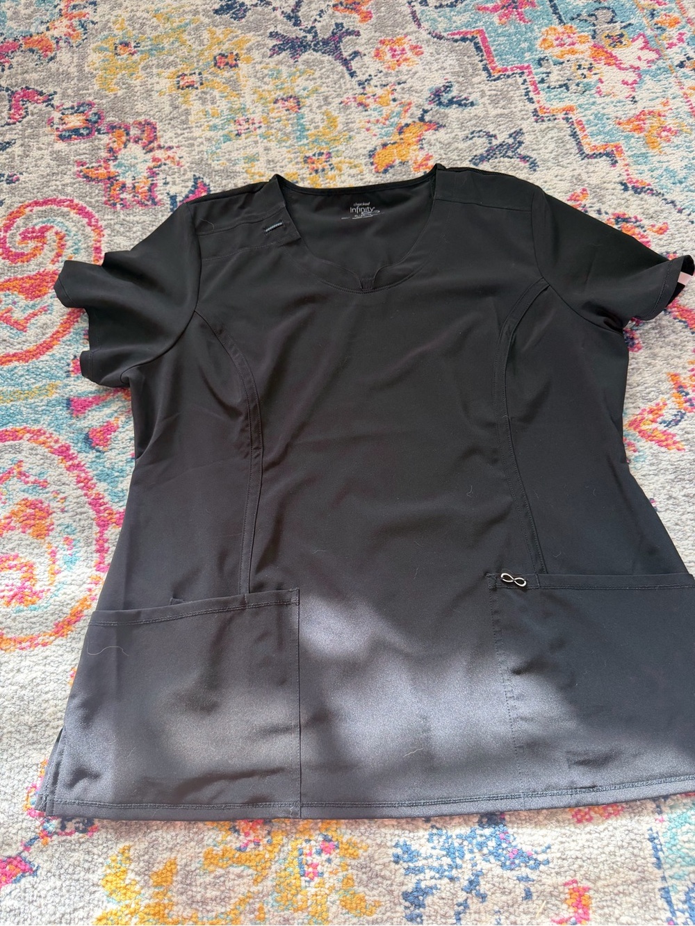 Cherokee infinity Black Women's V-Neck Medical Scrub Top